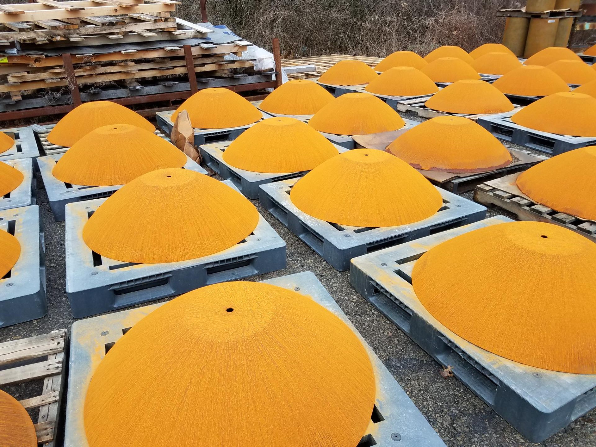 Custom wood fired cooking grills on pallets