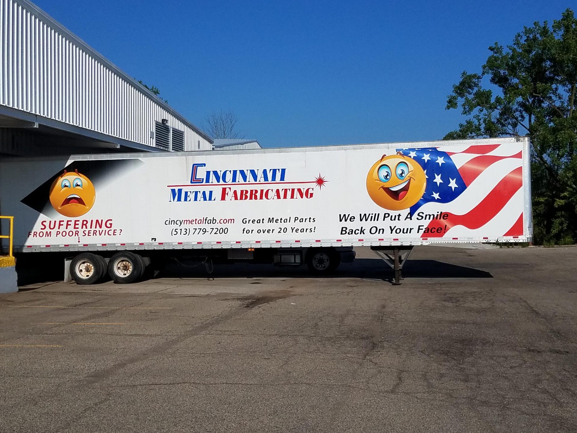 Cincinnati Metal Fabricating branded semi trailer