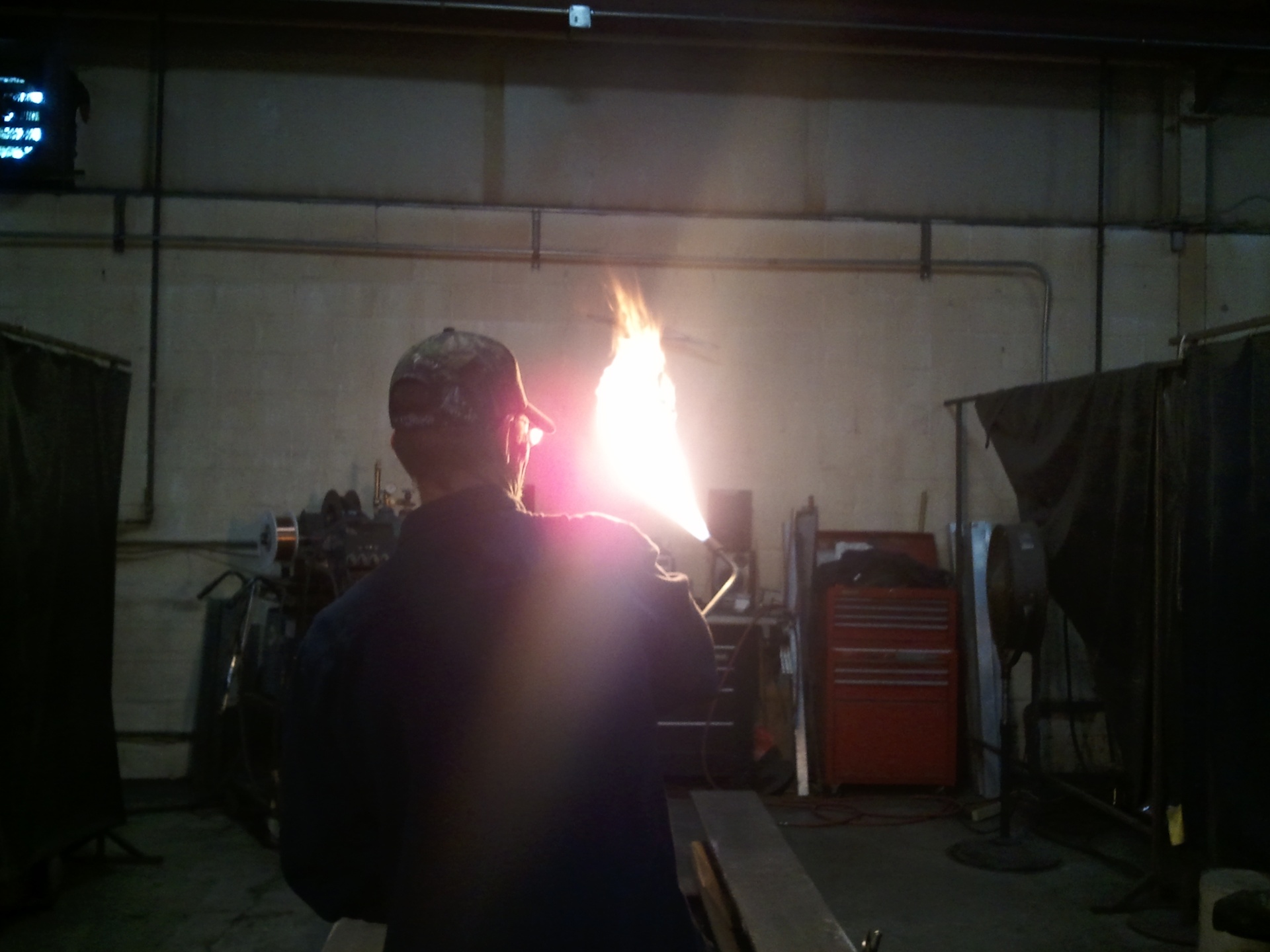 CAC stands with torch cutting